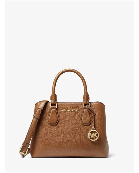 michael kors camille leather satchel oyster|Camille Small Pebbled Leather Satchel .